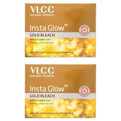 VLCC Natural Sciences Insta Gold Facial Kit - Pack of 2 (30g Each) for Glowing Skin