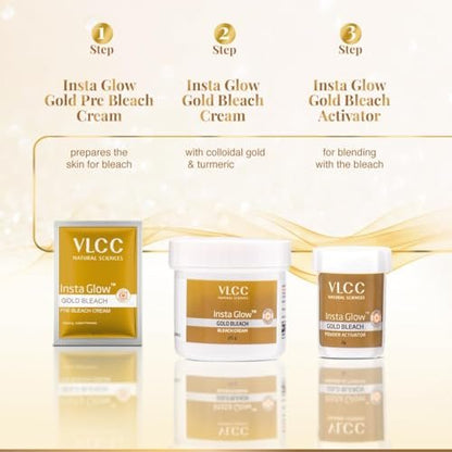 VLCC Natural Sciences Insta Gold Facial Kit - Pack of 2 (30g Each) for Glowing Skin