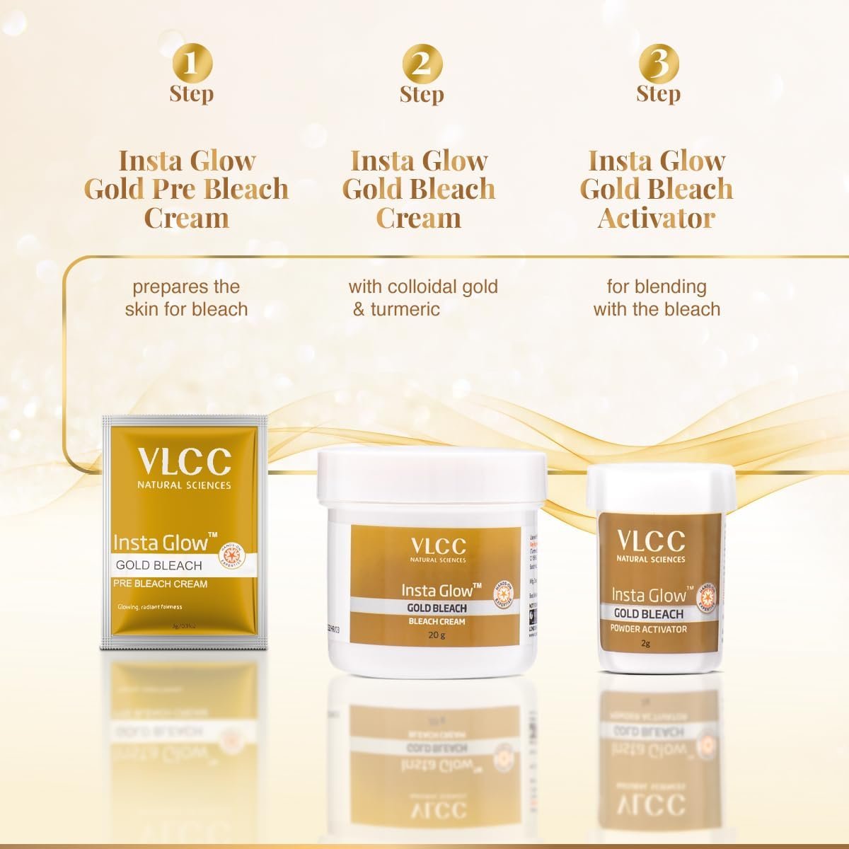 VLCC Natural Sciences Insta Gold Facial Kit - Pack of 2 (30g Each) for Glowing Skin - görsel 5