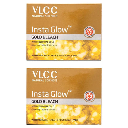 VLCC Natural Sciences Insta Gold Facial Kit - Pack of 2 (30g Each) for Glowing Skin