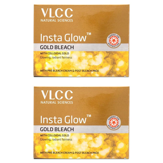 VLCC Natural Sciences Insta Gold Facial Kit - Pack of 2 (30g Each) for Glowing Skin