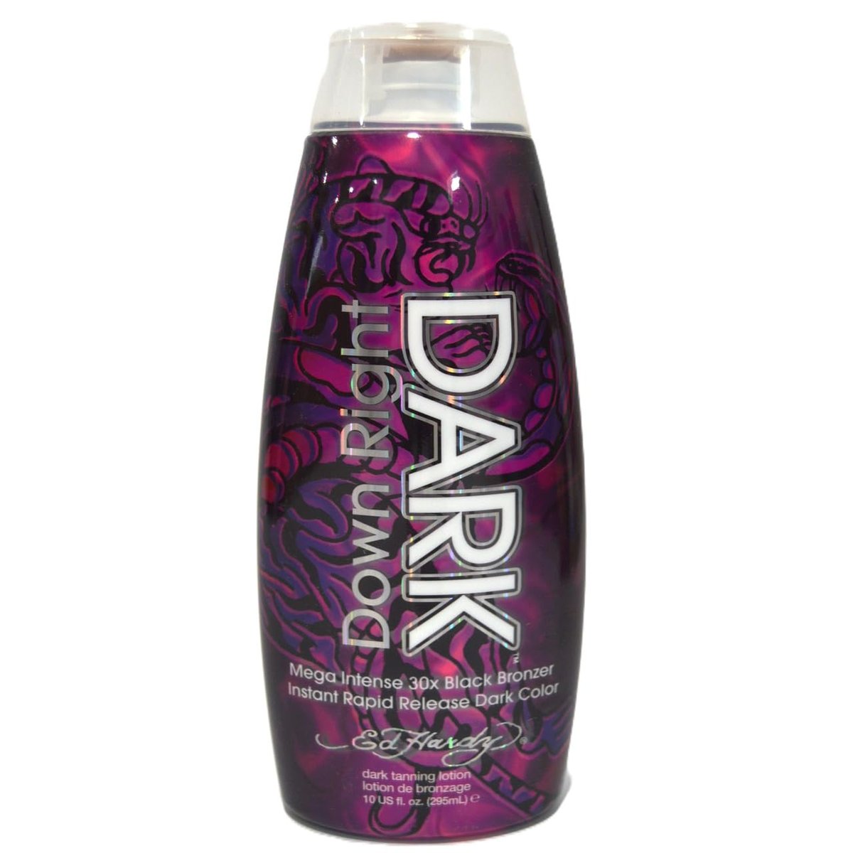 Ed Hardy Down Right Dark Intense Black Bronzer - 10 oz | Deep, Long-Lasting Self-Tanner Avelisse
