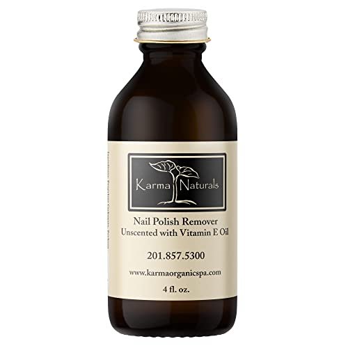 Karma Organic Natural Nail Polish Remover Unscented with Vitamin E Oil - Non Toxic, Vegan, Cruelty Free, Acetone Free – Nails Strengthener for Fingernails – 4 fl. Oz. Avelisse