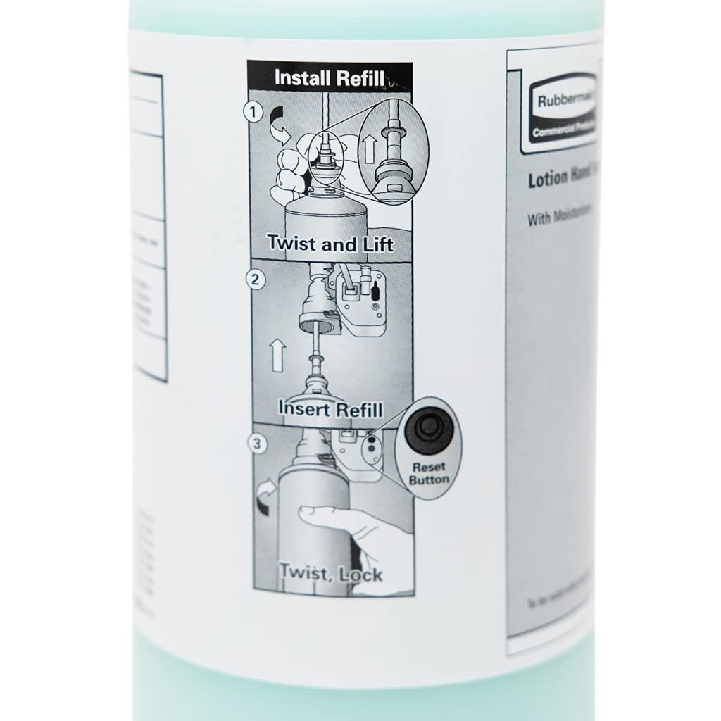 Rubbermaid Commercial FG4013111 Oneshot Liquid Hand Soap Refill, 800mL, Moisturizing Lotion Soap, Pack of 4 Avelisse