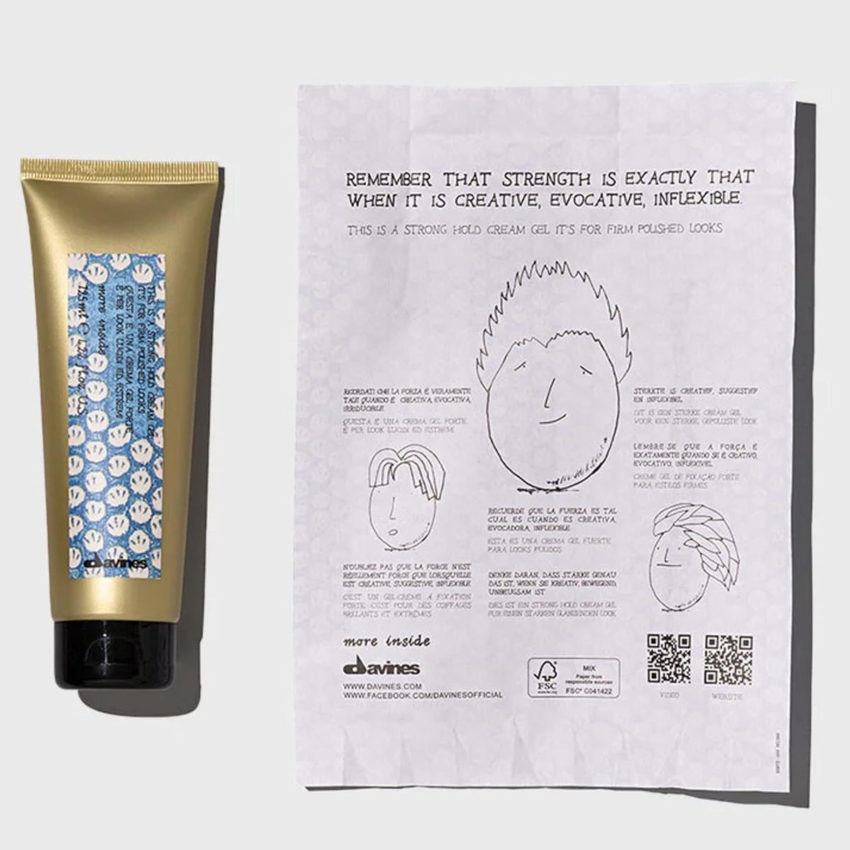 Davines This Is A Strong Hold Cream Gel – 4.23 Fl Oz | Definition & Structure for Wet Looks Avelisse
