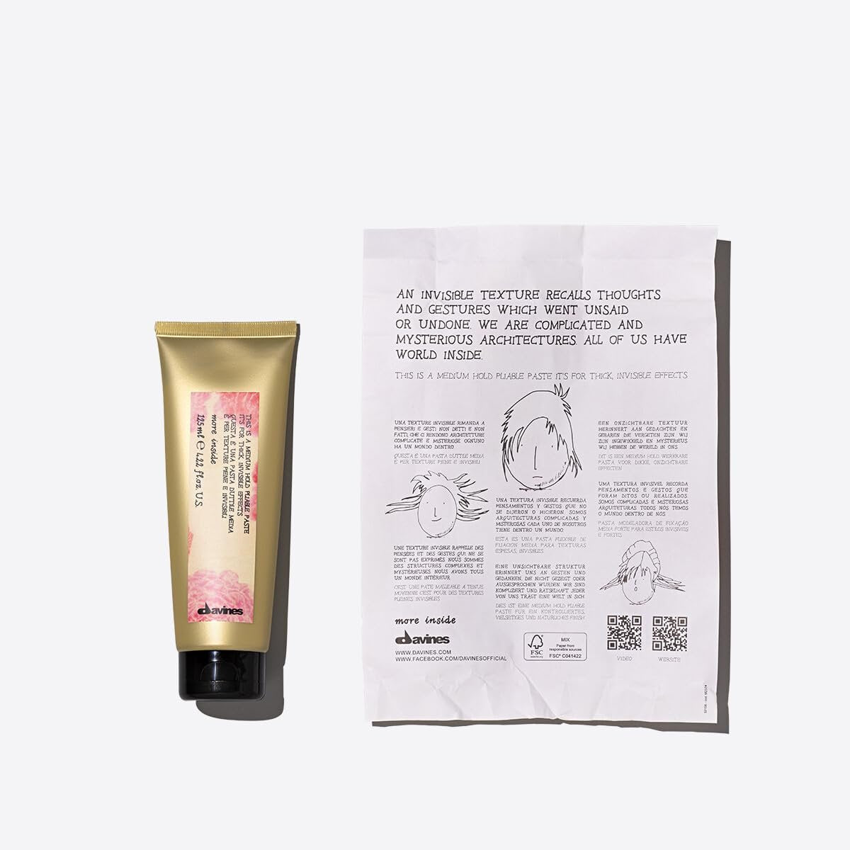 Davines This Is A Medium Hold Pliable Paste - 4.23 Fl Oz, Invisible Finish for Natural Looks Avelisse