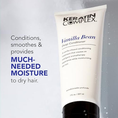 Keratin Complex Vanilla Bean Deep Conditioner - 7 oz | Intense Moisture & Repair for Damaged Hair Avelisse