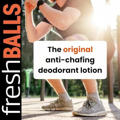 Fresh BALLS Lotion – Anti-Chafing Men's Soothing Cream to Powder Deodorant & Hygiene for Groin Area, 3.4 fl oz (Pack of 3) Avelisse