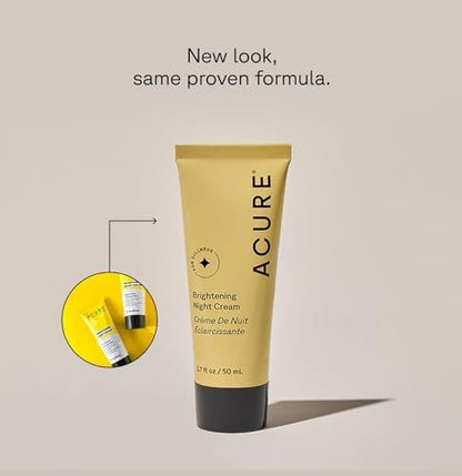 Acure Brightening Night Cream - Radiance Boosting Night Face Cream with Chlorella, Echinacea & Argan Oil for Uneven Skin Tone & Dullness, 1.7 fl oz Avelisse
