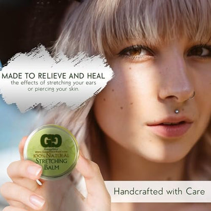Gauge Gear Ear Stretching Balm – All Natural Moisturizing Salve with Jojoba Oil for Piercing Aftercare & Stretched Skin (10 ml / 0.34 fl oz) Avelisse