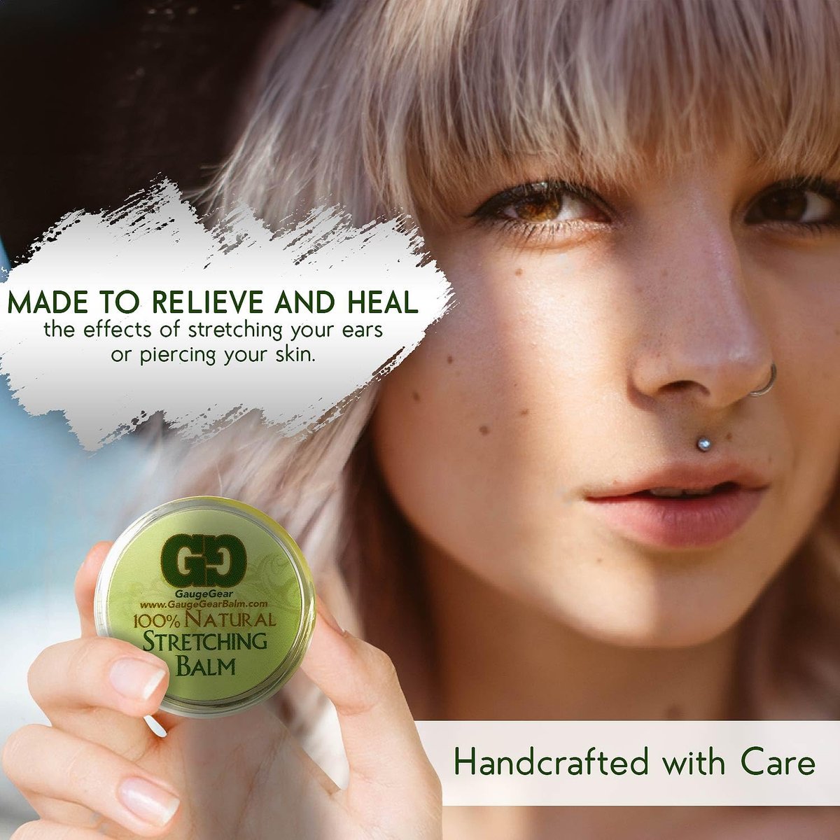 Gauge Gear Ear Stretching Balm – All Natural Moisturizing Salve with Jojoba Oil for Piercing Aftercare & Stretched Skin (10 ml / 0.34 fl oz) Avelisse