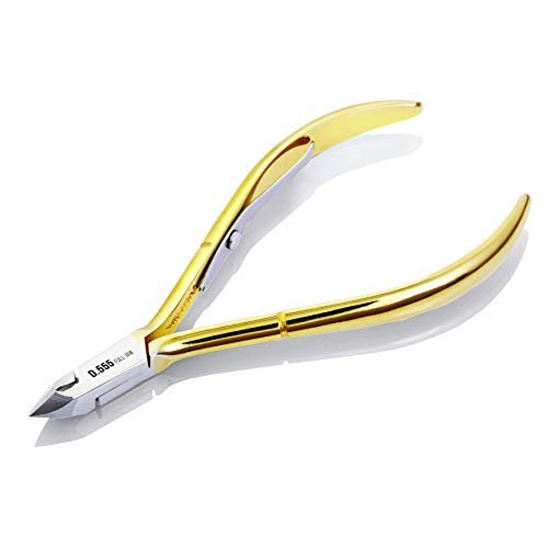 Nghia New Cuticle Nippers C-112-16 (Full Jaw D-555) – Professional Stainless Steel Cuticle Scissors for Precision Manicure & Pedicure, Gold - görsel 1