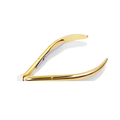 Nghia New Cuticle Nippers C-112-16 (Full Jaw D-555) – Professional Stainless Steel Cuticle Scissors for Precision Manicure & Pedicure, Gold