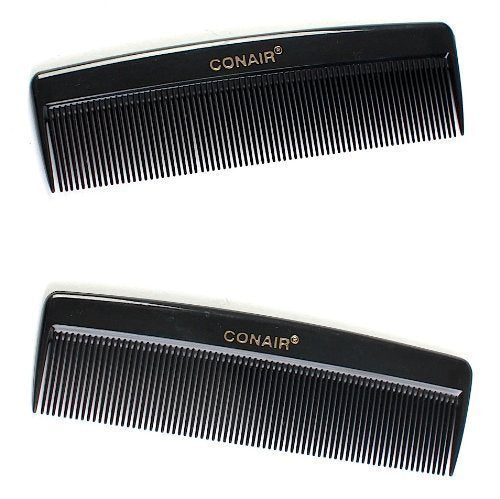 Conair Pocket Combs Classic Design - Compact Plastic Hair Comb for On-the-Go Styling (2-Pack, 0.8 oz) - görsel 1