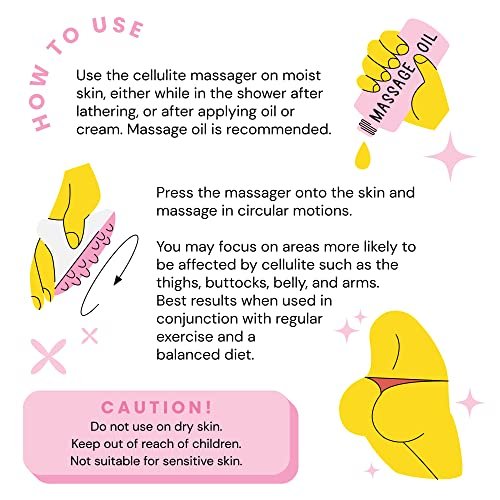 Scala Silicone Cellulite Massager - Pink Body Massager Tool for Firming, Exfoliating & Smoothing Skin - görsel 8