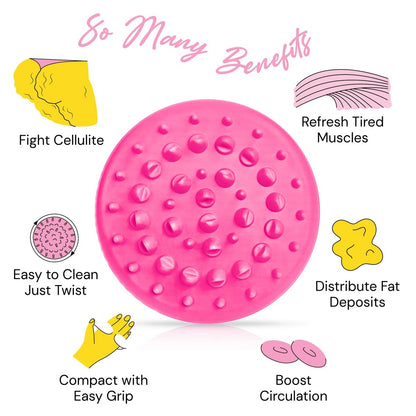 Scala Silicone Cellulite Massager - Pink Body Massager Tool for Firming, Exfoliating & Smoothing Skin