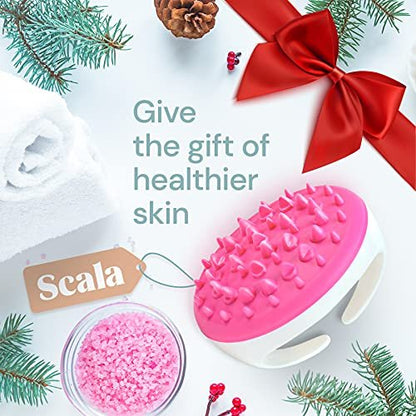 Scala Silicone Cellulite Massager - Pink Body Massager Tool for Firming, Exfoliating & Smoothing Skin