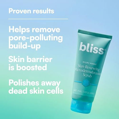 Bliss Micro Magic Skin-Renewing Microdermabrasion Scrub – Smoothing Volcanic Pumice & Purifying Kaolin Clay – Tightens Pores & Brightens Skin – 3.4 fl oz Avelisse