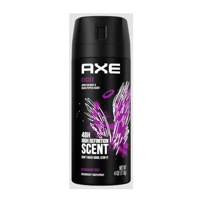 AXE Excite Bodyspray, 4 oz (Pack of 3) - Long-Lasting Fragrance for Men Avelisse