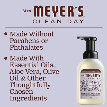 Mrs. Meyer's Clean Day Foaming Hand Soap, Lavender Scent, 10 Ounce Bottle