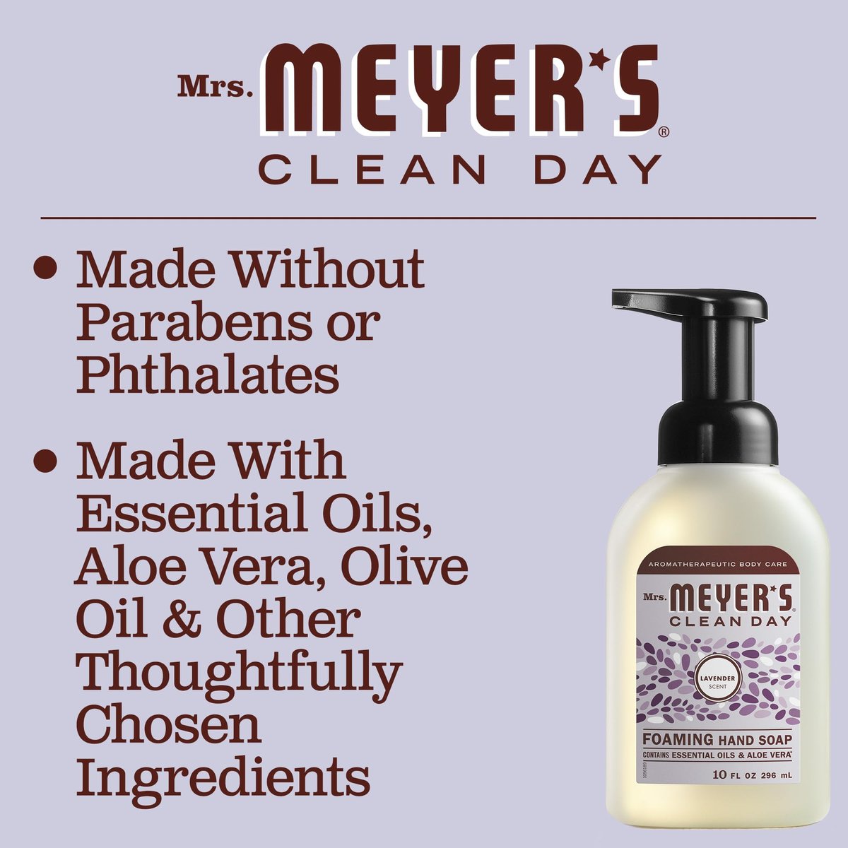 Mrs. Meyer's Clean Day Foaming Hand Soap, Lavender Scent, 10 Ounce Bottle - görsel 5