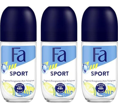 Fa Deodorant Sport Roll-On 1.7 oz (50ml) - 3 Pack | Long-Lasting Freshness