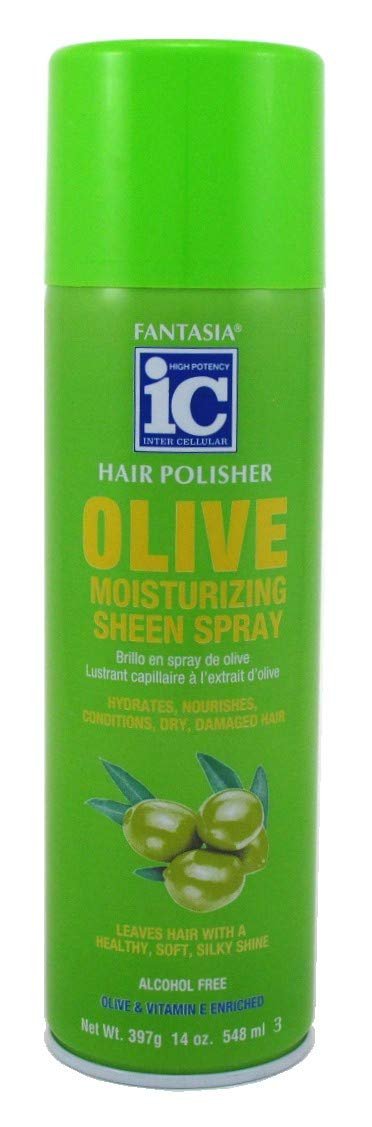 Fantasia Olive Sheen Moist Spray 14 Ounce (414ml) (3 Pack) - Alcohol-Free Hair Spray for Curly Hair - görsel 1