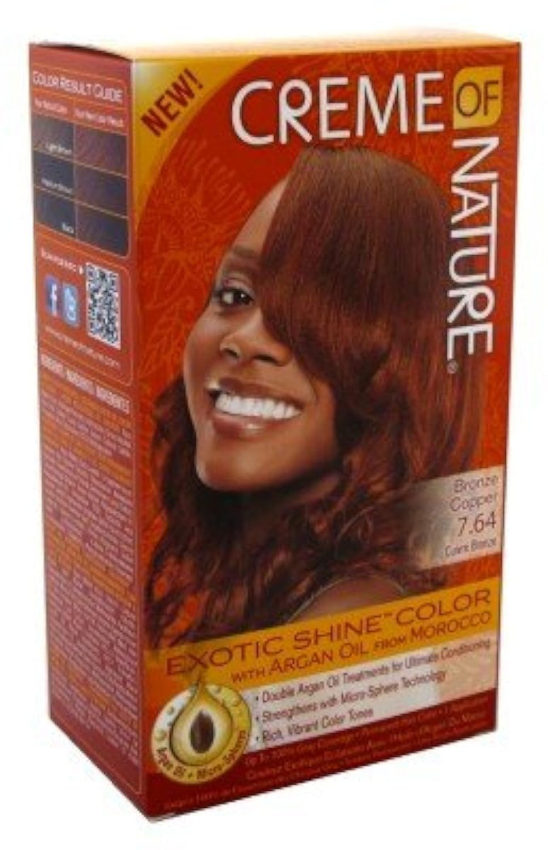 Creme of Nature Permanent Hair Color #7.64 Bronze Copper Exotic Shine (3 Pack) - görsel 5