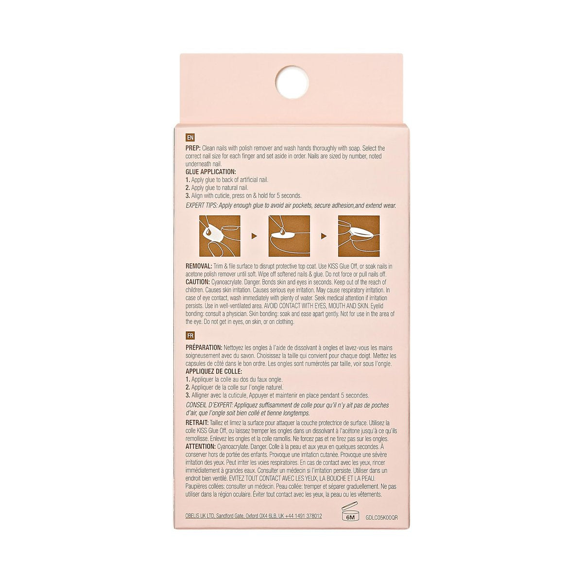 Goldfinger Gel Glam Design Nails - 3 Pack (24 Count) Press On Nails in Gold & Pink Avelisse