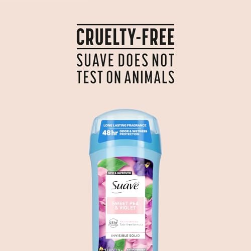 Suave Antiperspirant Deodorant for Women, Sweet Pea & Violet Invisible Solid, 3-Pack (2.6 oz each), Talc-Free Avelisse