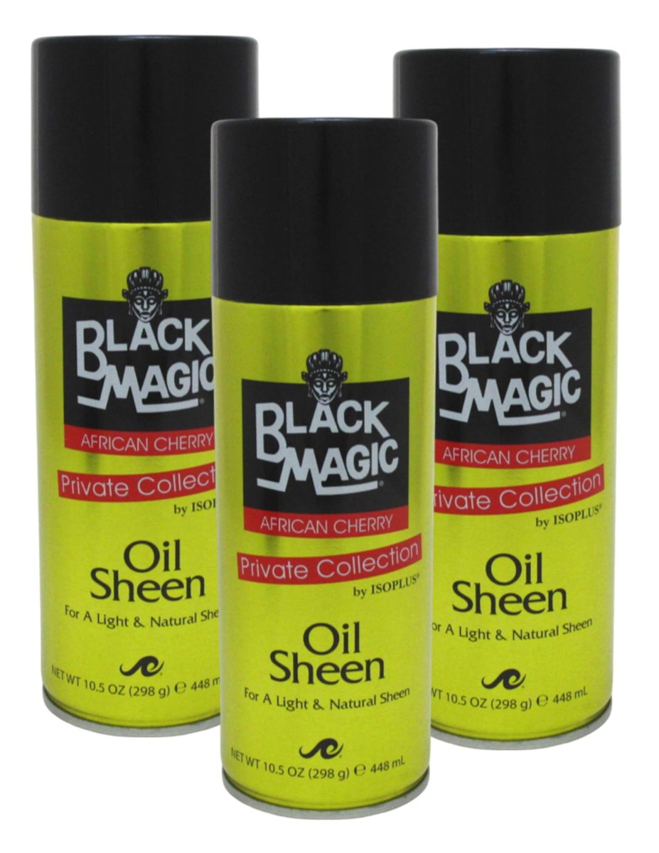 Black Magic Oil Sheen Cherry 10.5oz (3 Pack) - Moisturizing Hair Spray - görsel 1