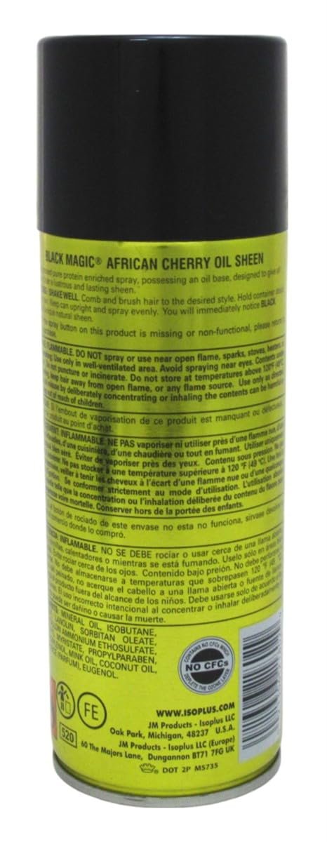 Black Magic Oil Sheen Cherry 10.5oz (3 Pack) - Moisturizing Hair Spray - görsel 5