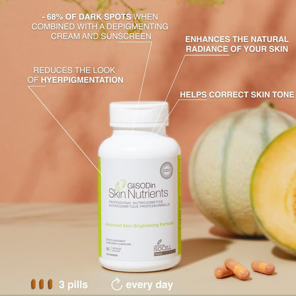 Glisodin Skin Nutrients Advanced Skin Brightening Formula – Brighter, Clearer, Firmer Complexion – Reduces Blemishes – 90 Capsules Avelisse