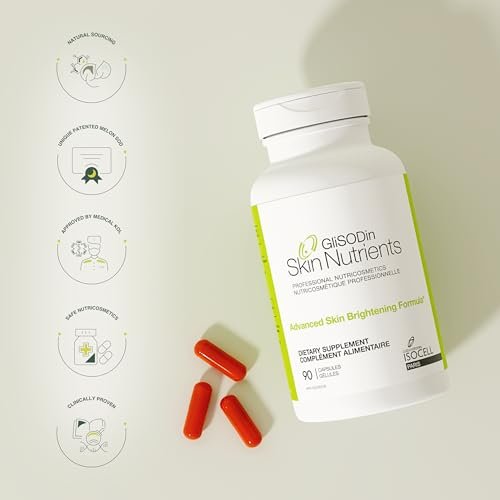 Glisodin Skin Nutrients Advanced Skin Brightening Formula – Brighter, Clearer, Firmer Complexion – Reduces Blemishes – 90 Capsules Avelisse