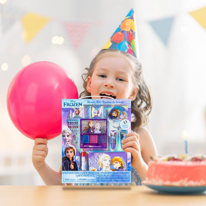 Disney Frozen Super Sparkly Cosmetic Beauty Makeup Set for Girls - 29 Piece Kit with Lip Gloss, Nail Stickers, Lip Balm, and More by Townley Girl Avelisse