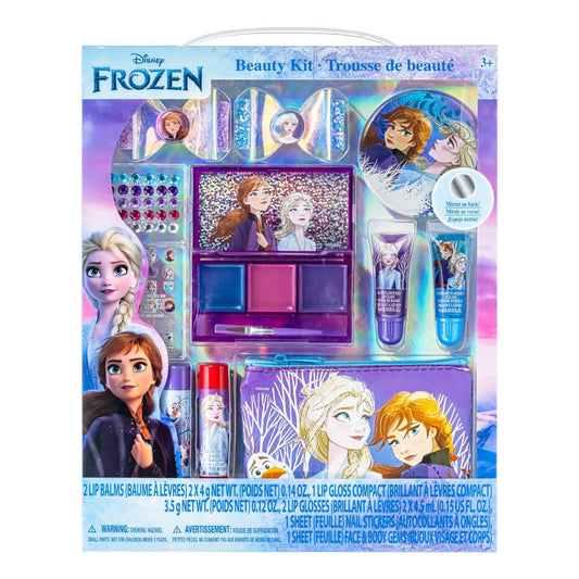 Disney Frozen Super Sparkly Cosmetic Beauty Makeup Set for Girls - 29 Piece Kit with Lip Gloss, Nail Stickers, Lip Balm, and More by Townley Girl Avelisse