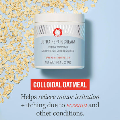 First Aid Beauty Ultra Repair Cream - Intense Hydration Face & Body Moisturizer with Whipped Colloidal Oatmeal - Clinically Proven to Strengthen Skin Barrier in 7 Days - Helps Relieve Eczema, 1 oz