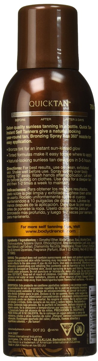 Body Drench Quick Tan Instant Self Tanning Spray, Medium Dark, 6 oz (Pack of 3) - Natural Sun-Kissed Glow Avelisse