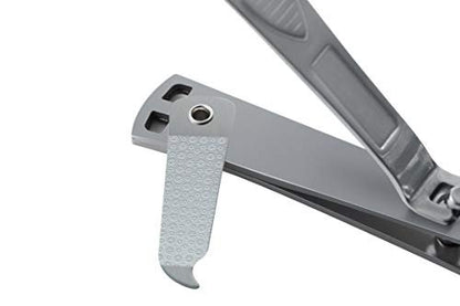 CLYPPI Stainless Steel Nail Clippers with Swing Out Cleaner and File – Precision Fingernail and Toenail Clippers, Wide Easy Press Lever, Silver, 1 Count Avelisse