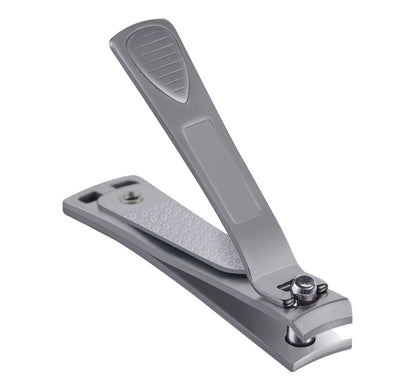 CLYPPI Stainless Steel Nail Clippers with Swing Out Cleaner and File – Precision Fingernail and Toenail Clippers, Wide Easy Press Lever, Silver, 1 Count Avelisse