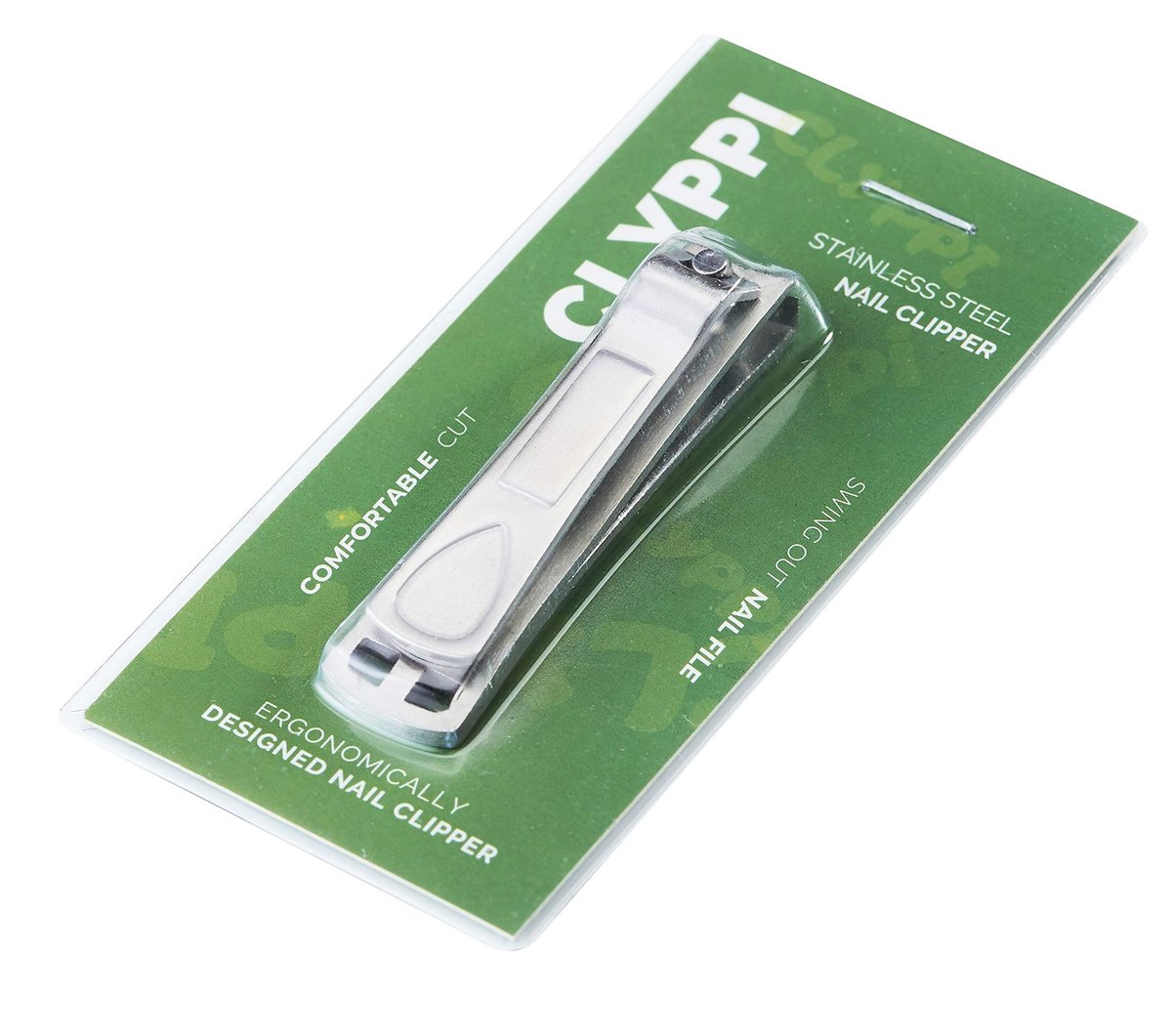 CLYPPI Stainless Steel Nail Clippers with Swing Out Cleaner and File – Precision Fingernail and Toenail Clippers, Wide Easy Press Lever, Silver, 1 Count Avelisse