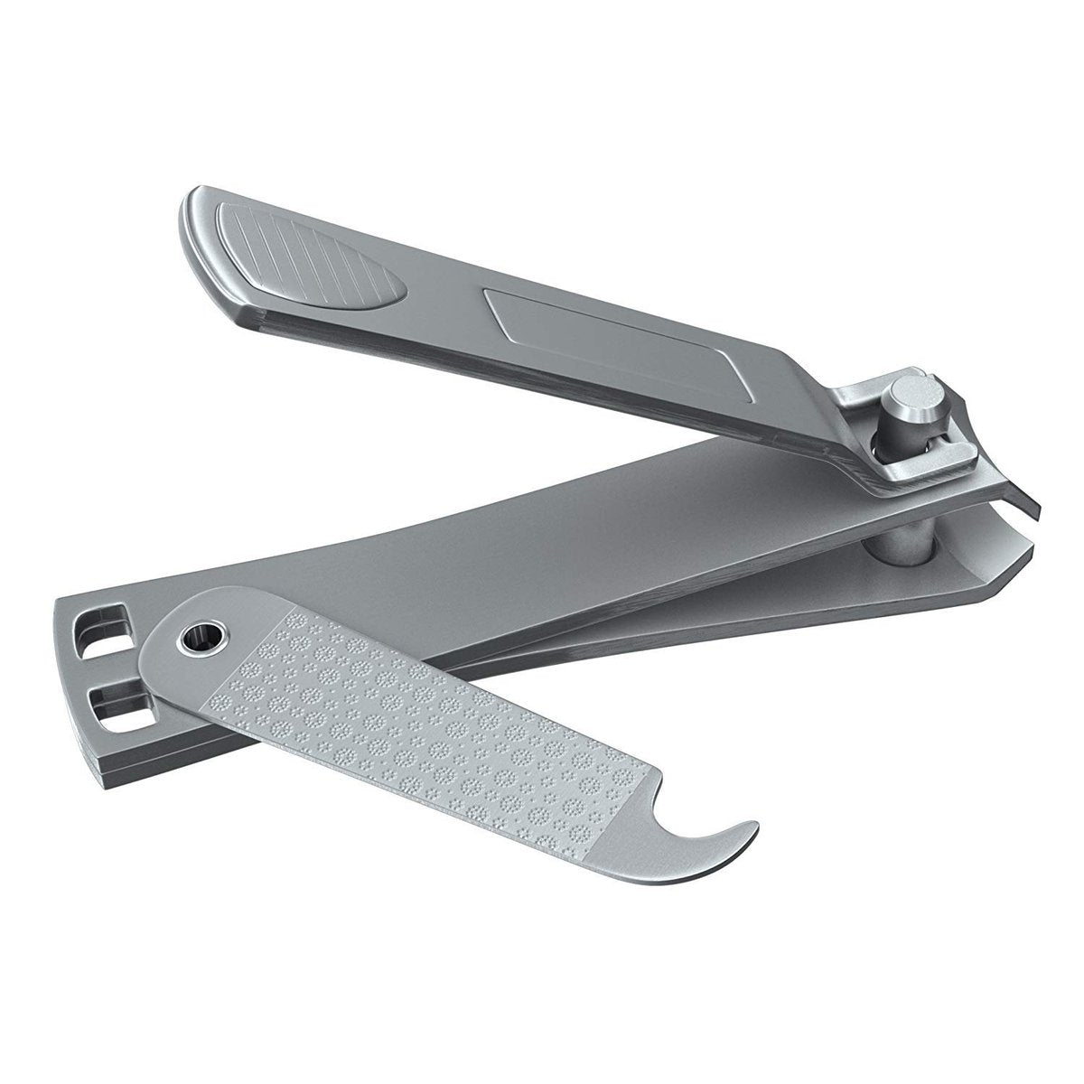 CLYPPI Stainless Steel Nail Clippers with Swing Out Cleaner and File – Precision Fingernail and Toenail Clippers, Wide Easy Press Lever, Silver, 1 Count Avelisse