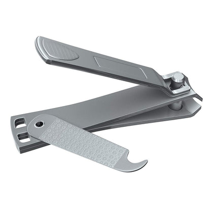 CLYPPI Stainless Steel Nail Clippers with Swing Out Cleaner and File – Precision Fingernail and Toenail Clippers, Wide Easy Press Lever, Silver, 1 Count Avelisse