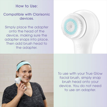 True Glow by Conair Facial Cleansing Brush Replacement Heads – Compatible with SFB and SFB3 Models – White, 1 Count Avelisse