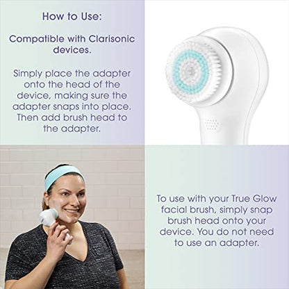 True Glow by Conair Facial Cleansing Brush Replacement Heads – Compatible with SFB and SFB3 Models – White, 1 Count Avelisse