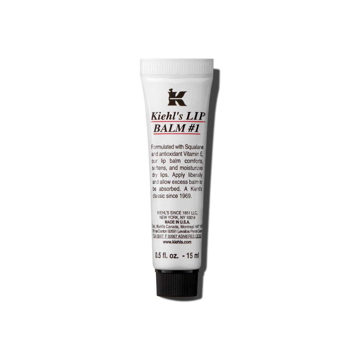Kiehl's Lip Balm #1 - Hydrating & Soothing Clear Lip Treatment for Dry Lips with Squalane, Aloe Vera & Vitamin E, Fragrance-Free, 0.5 fl oz - görsel 1
