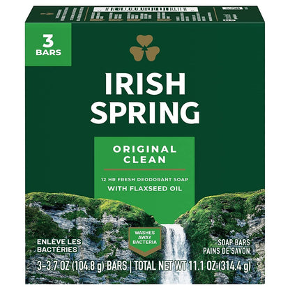Irish Spring Original Deodorant Soap, 3 Bars, 2 Pack (6 Total Bars) - 22.2 oz Avelisse