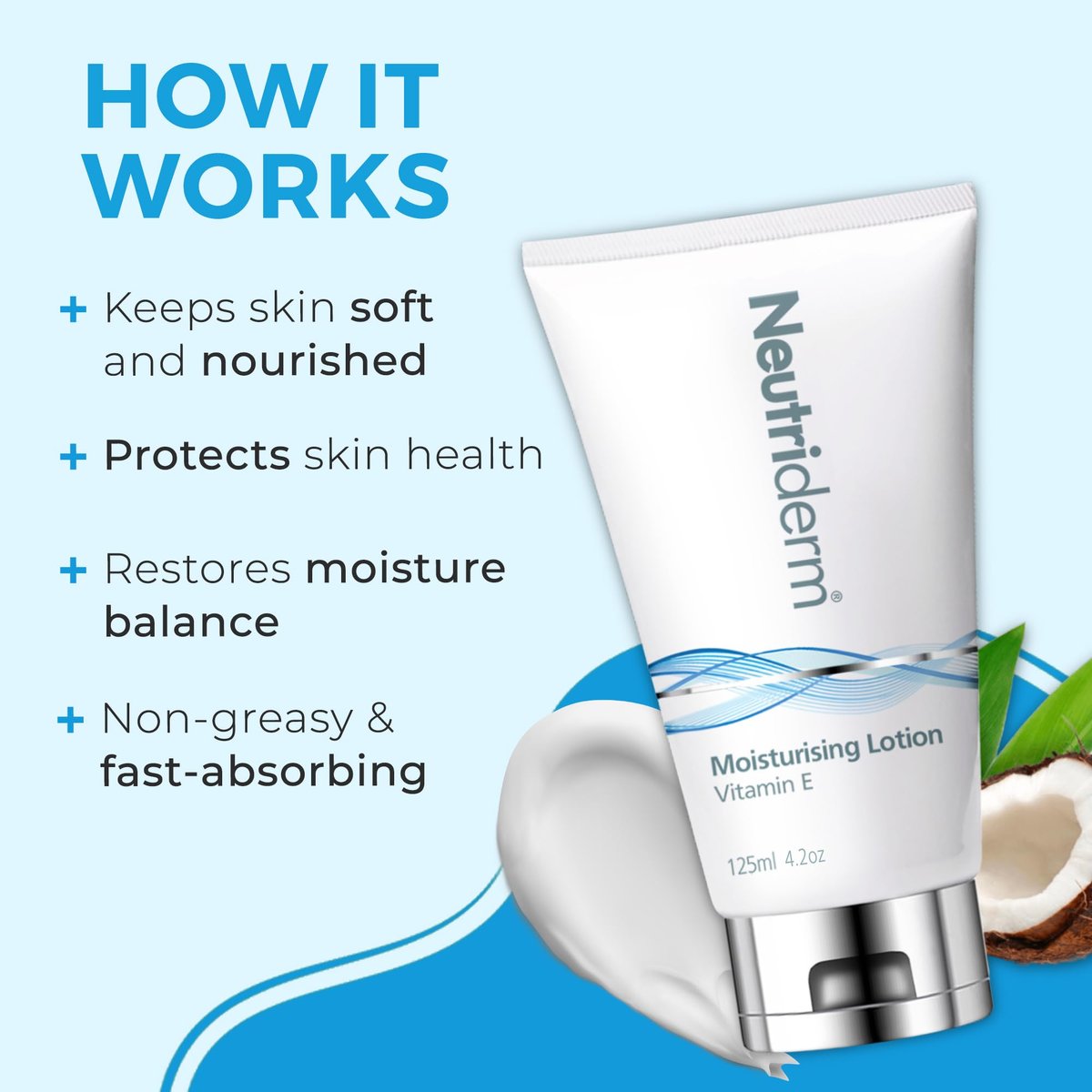 NEUTRIDERM Daily Face Moisturizer with Natural Vitamin E Cream - 48-Hour Hydration for Dry, Acne-Prone, Aging Skin - 4.2 oz Avelisse