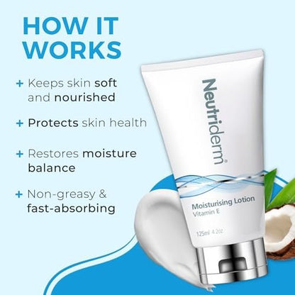 NEUTRIDERM Daily Face Moisturizer with Natural Vitamin E Cream - 48-Hour Hydration for Dry, Acne-Prone, Aging Skin - 4.2 oz Avelisse