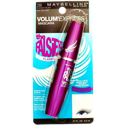 Maybelline New York Volum' Express The Falsies Flared Washable Mascara - Blackest Black 00, 0.17 Fl Oz (Pack of 6)
